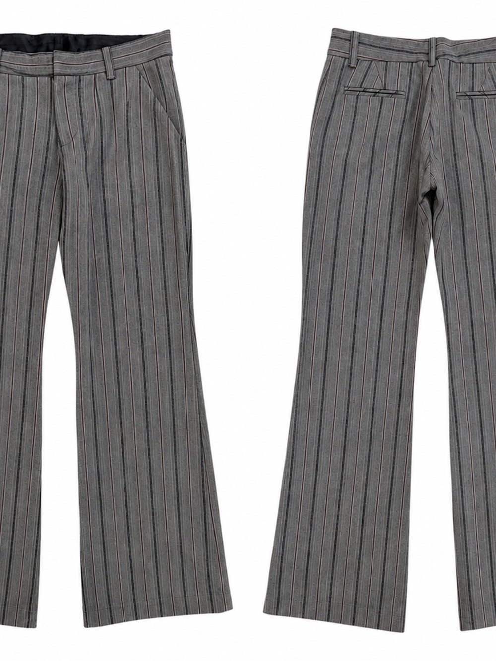 Vintage Frankie B Y2K Pinstripe Wide Leg Trousers Office Siren Low Rise Pants